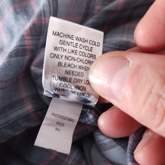 Flag & Anthem Westley Button Shirt Mens 4XLB Plaid Soft Blue Coral Vintage Fit - Picture 11 of 12